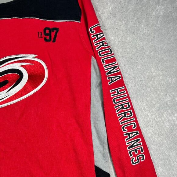 Old Time Hockey NHL Carolina Hurricanes Red Sweatshirt #53 Jeff Skinner SIGNED - Picture 5 of 11